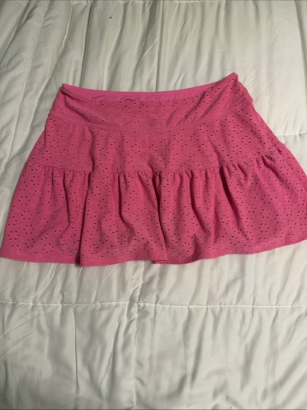 Lily Pulitzer medium Pink Eyelet Tiered Mini Skirt